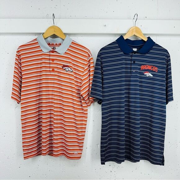 NFL Team Apparel Lot of 2 Men’s Size Large Denver Broncos  TX3 Cool Polo Shirts - Picture 1 of 15